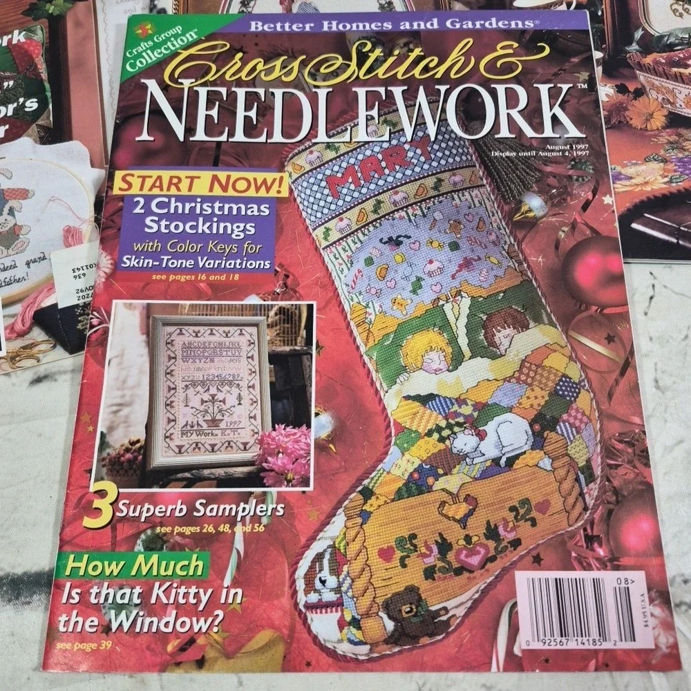 Vintage Cross Stitch‎ And Needlework Magazines Pattern Books Lot Of 8